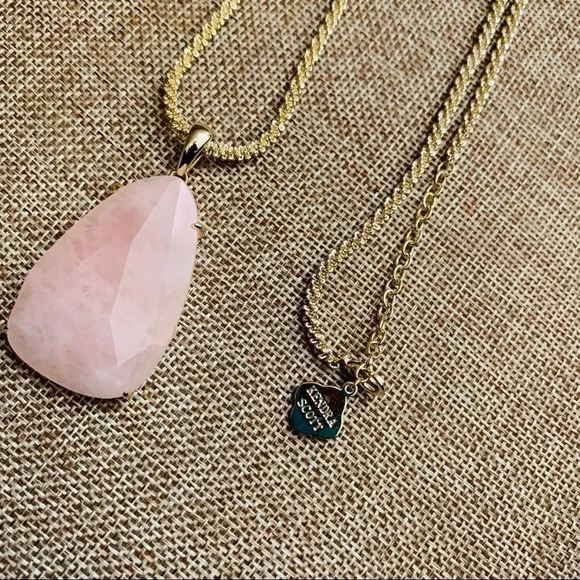 Kendra Scott Retired Rose Quartz Sandra Necklace - Picture 5 of 6